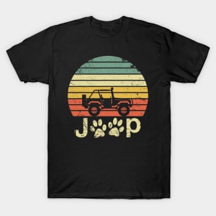 Vintage Jeep Dog Paw Jeep T-Shirt